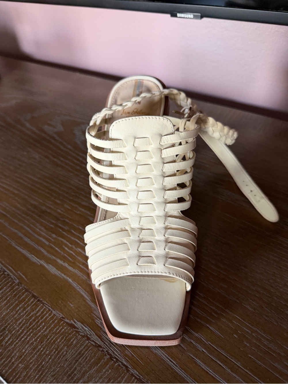 Sam Edelman Cream Braided Strappy Sandal